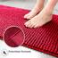 Decomira Badematte rutschfest | Als Badteppich Set kombinierbar | Badezimmer-Teppich Bad-Vorleger waschbar aus Chenille | Duschvorleger für Dusche, Badewannen, WC Deko | Rot - 40x60 cm