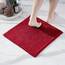 Decomira Badematte rutschfest | Als Badteppich Set kombinierbar | Badezimmer-Teppich Bad-Vorleger waschbar aus Chenille | Duschvorleger für Dusche, Badewannen, WC Vorleger | Rot - 45x45 cm