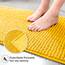 Decomira Badematte rutschfest | Als Badteppich Set kombinierbar | Badezimmer-Teppich Bad-Vorleger waschbar aus Chenille | Duschvorleger für Dusche, Badewannen, WC Deko | Gelb - 50x150 cm
