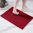 Decomira Badematte rutschfest | Als Badteppich Set kombinierbar | Badezimmer-Teppich Bad-Vorleger waschbar aus Chenille | Duschvorleger für Dusche, Badewannen, WC Deko | Rot - 40x60 cm