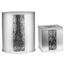 Zahari Home 2-teiliges Sinatra Silber Moderne Bad-Accessoires-Set Abfallkorb & Taschentuchspender Modern Klassisch Zeitgenössisch Dekorativ Schöne Designs Badezimmer-Dekor-Set für Zuhause Mosaik Glas