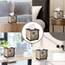 Zahari Home Larrisa Badezimmer-Dekor-Set mit Blumenmuster, Abfallkorb und Taschentuchbox, modern, klassisch, zeitgenössisch, stilvoll, Badzubehör-Set, 2-teilig