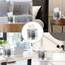 Zahari Home 2-teiliges Sinatra Silber Moderne Bad-Accessoires-Set Abfallkorb & Taschentuchspender Modern Klassisch Zeitgenössisch Dekorativ Schöne Designs Badezimmer-Dekor-Set für Zuhause Mosaik Glas