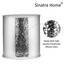 Zahari Home 2-teiliges Sinatra Silber Moderne Bad-Accessoires-Set Abfallkorb & Taschentuchspender Modern Klassisch Zeitgenössisch Dekorativ Schöne Designs Badezimmer-Dekor-Set für Zuhause Mosaik Glas