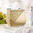 Zahari Home Sinatra Modernes Badzubehör-Set, Abfallkorb und Taschentuchbox, Champagner-Gold, moderne dekorative schöne Designs, Badezimmer-Dekor-Set für Zuhause, luxuriöses Bad-Set, Mosaikglas