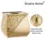 Zahari Home Sinatra Modernes Badzubehör-Set, Abfallkorb und Taschentuchbox, Champagner-Gold, moderne dekorative schöne Designs, Badezimmer-Dekor-Set für Zuhause, luxuriöses Bad-Set, Mosaikglas