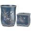 Zahari Home 2-teiliges Capri-Badezimmer-Dekor-Set, Abfallkorb für Badezimmer und Taschentuchabdeckung, moderne klassische Dekoration, einzigartiges Design, schönes königsblaues Badezimmer-Zubehör-Set