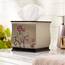 Zahari Home Larrisa Badezimmer-Dekor-Set mit Blumenmuster, Abfallkorb und Taschentuchbox, modern, klassisch, zeitgenössisch, stilvoll, Badzubehör-Set, 2-teilig