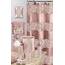 Zahari Home Sinatra 13-teiliges Badezimmer-Duschvorhang-Set, roséfarbener, luxuriöser Stoff mit 12 Haken, einzigartiges Design, glitzernd