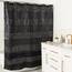 Zahari Home Sinatra 13-teiliges Badezimmer-Duschvorhang-Set, luxuriöser, klassischer, grauer Duschvorhang aus Stoff und 12 Haken, modern, einzigartiges Design, schwarzer Glitzer
