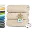 ZOLLNER 3er Set Duschtücher in 70x140 cm - besonders weiche und saugstarke Handtücher in beige - mit praktischem Aufhänger - waschbar bis 95°C - Baumwolle - Hotelqualität