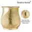 Zahari Home Sinatra Modernes Badzubehör-Set, Abfallkorb und Taschentuchbox, Champagner-Gold, moderne dekorative schöne Designs, Badezimmer-Dekor-Set für Zuhause, luxuriöses Bad-Set, Mosaikglas