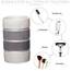 Zahari Home 4-teiliges modernes Badezimmer-Zubehör-Set, moderner Seifenspender, Becher, Zahnbürstenhalter und Seifenhalter, luxuriös, zeitgenössisch, einzigartiges Design, luxuriöses Bad-Set