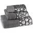 Zahari Home Sinatra Modernes Badezimmer-Handtuch-Set, 3-teiliges Handtuch, Badetuch, Handtuch und Waschhandtuch, luxuriös, zeitgenössisch, Dekoration, Bling Silber, weich, plüschig und sehr saugfähig
