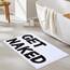 Zeeinx Get Naked Läufer, niedlicher Badezimmerteppich, lustig, Badezimmer-Dekor für Wohnung, weiße Badematte für Badewanne und Dusche, maschinenwaschbar, 45,7 x 119,4 cm