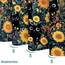 Duschvorhang mit niedlicher Katze, lustig, schwarze Katzen, Boho, Blumenmuster, Vintage-Stil, Sonnenblume, für Badezimmer, Tier, Wildblume, Bauernhaus, wasserdichter Stoff, Dekoration, 183 x 183 cm