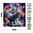 Fowocu lustiger Duschvorhang mit Dinosaurier-Motiv, cool, bunt, Weltraumkatzen, für Badezimmer, Fantasie, Galaxie, Universum, Anime, Kinder, wasserdichter Stoff, Badvorhang, Dekoration, 183 x 183 cm