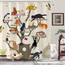 Fowocu lustiger Katzen-Duschvorhang, niedlich, Cartoon-Katzenbaum, für Badezimmer, Boho, Anime, Kätzchen, Kinder, modernes Bauernhaus, wasserdichter Stoff, Badvorhang, Dekoration, 183 x 183 cm