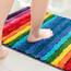 NIENLCIP Regenbogen-Badematte, Bunte Badezimmerteppiche, superweich und saugfähig, Mikrofaser-Plüsch, Badteppiche mit Rutschfester Unterseite für Badezimmer, maschinenwaschbar, 48,3 x 68,9 cm