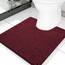 Smiry Chenille-Toilettenvorleger U-Form, 51 x 51 cm, weich, saugfähig, rutschfest, Kontur-Badteppich für WC, maschinenwaschbar, bordeauxrot