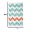 iDesign 19053EU Microfaser-Teppich Chevron, 86 x 53 cm, arubablau / koralle