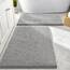 smiry Badezimmerteppiche und -matten-Set, 2-teilig, Chenille-Badematten-Set, maschinenwaschbar, trocken, rutschfest, saugfähig, Dusche und Badewanne (50.8 x 81.3 cm + 43.2 x 61 cm, hellgrau)