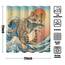 Lustiger japanischer Katzen-Duschvorhang, niedlich, cool, Katze, Monster, Hai, für Badezimmer, Vintage, Ozean, Wellen, Anime, Kinder, wasserdichter Stoff, Badvorhang, Dekoration, 183 x 183 cm