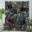 Duschvorhang mit niedlicher Katze, lustig, schwarze Katzen, Boho, Gänseblümchen, Vintage-Stil, für Badezimmer, Tier, Wildblume, Bauernhaus, wasserdichter Stoff, Dekoration, 183 x 183 cm