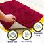 Muddy Mat® | Super Absorbent Door Mat Indoor, Microfiber Quick Dry Chenille Entryway Rug, Non-Slip Front Door Mat, Indoor Mats for Entryway, Machine Washable Pet Rug, Maroon 36"x60"