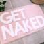 New Mungo Get Naked Badematte Rosa – Badezimmerteppiche, Wohnungsdekoration, Badezimmerzubehör, Niedliche Badematten für Badezimmer, Weiße & Rosa Badematte – 78.7x50.8 cm
