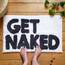 New Mungo Get Naked Badematte für die Badewanne, niedliche Badteppiche für Wohnungsdekoration, Badematten für Badezimmer als Duschbodenmatte, getufteter grauer und weißer Badezimmerteppich, 78,7 x