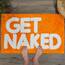 New Mungo Get Naked Badematte, Orange – niedliche Badezimmerteppiche, lustige Badematte, 78,7 x 50,8 cm