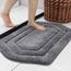 COSY HOMEER Extra dicke Badteppiche für Badezimmer – rutschfeste Badematten, weiches Plüschgarn, zottelig, 100 % starkes Mirco-Polyester-Matte, Wohnzimmer, wasserabsorbierend (grau, 61x91 cm)
