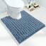 Yimobra WC-Vorleger, U-förmig, 61 x 50 cm, weich, bequem, saugfähig, Chenille, WC-Vorleger für Badezimmer, rutschfeste Kontur, Badezimmerteppiche für Toilette, schnell trocknend, maschinenwaschbar,