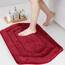 COSY HOMEER Extra dicke Badteppiche für Badezimmer – rutschfeste Badematten, weiches Plüschgarn, zottelig, 100 % starkes Mirco-Polyester-Matte, Wohnzimmer, wasserabsorbierend (rot, 61x91 cm)
