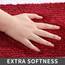 COSY HOMEER Extra dickes Badteppich-Set – rutschfeste Badematten, weicher Plüsch, 100 % starke Mirco-Polyester-Matte, Wohnzimmer, Badezimmermatte, Boden, wasserabsorbierend (rot, 61x121 + 50x81 cm)