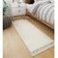 Collive Läufer für Flur, 60x152 cm, weich, waschbar, Küchenläufer, Teppich, Weiß/Creme, zeitgenössisch, modern, Waschküche, für den Innenbereich, handgewebte Baumwolle, Haustür, Bauernhaus