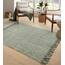 Collive Comfy Area Rug 4' x 6' Olive Green/Cream Woven Cotton Bedroom Rugs, Modern Indoor Accent Rug Floor Carpet with Tassel for Living Room, Nursery Room, Dining Room, Bedside, Office, Patio Decor