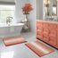 Badezimmerteppiche und -matten, 2-teiliges dickes, saugfähiges Chenille-Badvorleger-Set, rutschfest, weich, zottelig, Badezimmer-Fußmatten für Badezimmer, maschinenwaschbar (Sunset Orange, 50,8 x 81,3