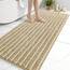 Arotive Luxuriöse Chenille-Badezimmerteppichmatte, extra weich, dick, saugfähig, zottelig, rutschfest, maschinenwaschbar, trocken, Wohnzimmer und Waschküche (61x152 cm, Beige)