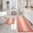 Badezimmerteppiche und -matten, 2-teiliges dickes, saugfähiges Chenille-Badvorleger-Set, rutschfest, weich, zottelig, Badezimmer-Fußmatten für Badezimmer, maschinenwaschbar (Sunset Orange, 50,8 x
