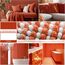 Badezimmerteppiche und -matten, 2-teiliges dickes, saugfähiges Chenille-Badvorleger-Set, rutschfest, weich, zottelig, Badezimmer-Fußmatten für Badezimmer, maschinenwaschbar (Sunset Orange, 61 x 177,8