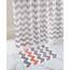 iDesign 19054EU Mikrofaser-Teppich Chevron, 86 x 53 cm, grau / koralle