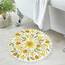 Uphome Runder Teppich, 51 cm, niedlicher Badteppich mit Pompons, Fransen, Blumenmuster, waschbar, Badezimmerteppich, weich, rutschfest, runder Überwurf, Teppich für Dusche, Waschbecken, Puderzimmer,