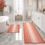Badezimmerteppiche und -matten, 2-teiliges dickes, saugfähiges Chenille-Badvorleger-Set, rutschfest, weich, zottelig, Badezimmer-Fußmatten für Badezimmer, maschinenwaschbar (Sunset Orange, 61 x 177,8