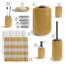 Clara Clark Badezimmer-Set – Badezimmer-Zubehör-Set, 20-teilig, Duschvorhang-Set mit Innenfutter, Zahnbürstenhalter, Seifenspender, Seifenschale, WC-Bürstenhalter und Mülleimer, Gold