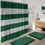 Clara Clark Badezimmer-Zubehör-Set – 28-teiliges Badezimmer-Set mit Selbstklebender Eck-Duschablage zum Aufhängen, Badezimmer-Sets mit Duschvorhang und Teppichen, grünes Duschvorhang-Set mit