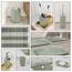 Clara Clark Badezimmer-Zubehör-Set – 28-teiliges Badezimmer-Set mit Selbstklebender Eck-Duschablage zum Aufhängen, Badezimmer-Sets mit Duschvorhang und Teppichen, salbeigrün Duschvorhang-Set mit