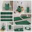 Clara Clark Badezimmer-Zubehör-Set – 28-teiliges Badezimmer-Set mit Selbstklebender Eck-Duschablage zum Aufhängen, Badezimmer-Sets mit Duschvorhang und Teppichen, grünes Duschvorhang-Set mit
