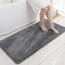 COSY HOMEER Badteppiche für Badezimmer, extra dick – rutschfeste Badematten, weiches Plüschgarn, zottelig, 100 % starke Mirco-Polyester-Matte, Wohnzimmer, wasserabsorbierend (dunkelgrau, 61x121 cm)